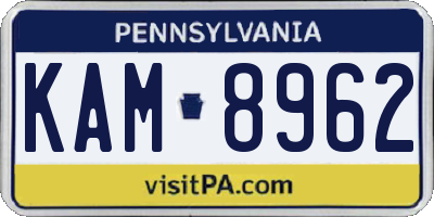PA license plate KAM8962