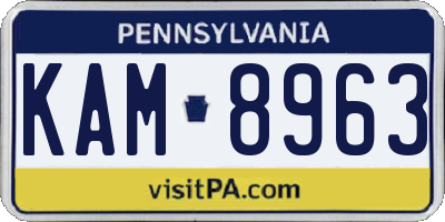 PA license plate KAM8963