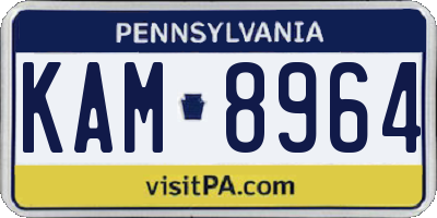 PA license plate KAM8964