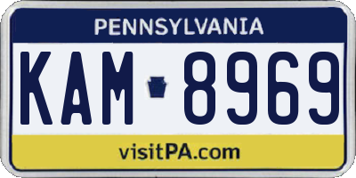 PA license plate KAM8969