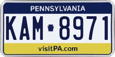 PA license plate KAM8971