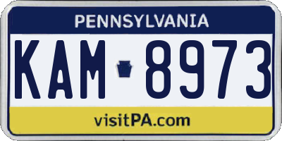 PA license plate KAM8973