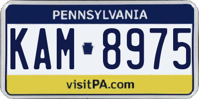 PA license plate KAM8975