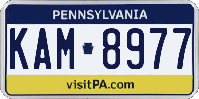 PA license plate KAM8977
