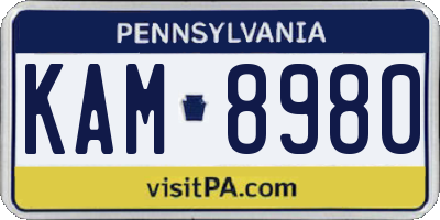 PA license plate KAM8980