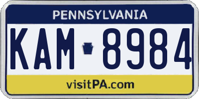 PA license plate KAM8984