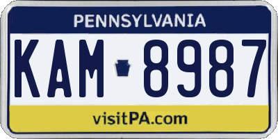 PA license plate KAM8987