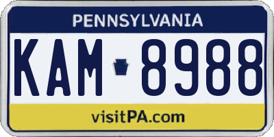 PA license plate KAM8988