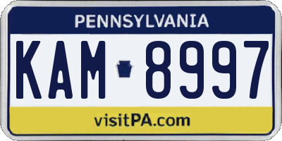 PA license plate KAM8997