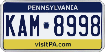 PA license plate KAM8998