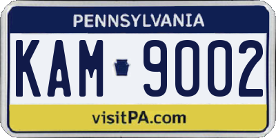 PA license plate KAM9002