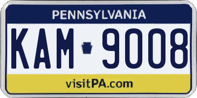 PA license plate KAM9008