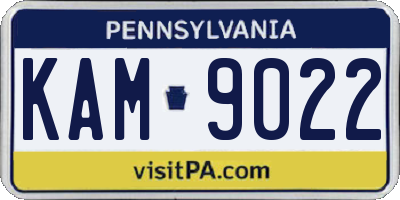 PA license plate KAM9022