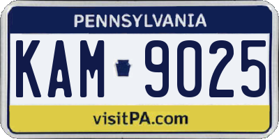 PA license plate KAM9025
