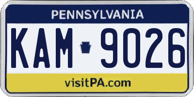 PA license plate KAM9026