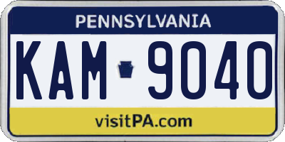 PA license plate KAM9040