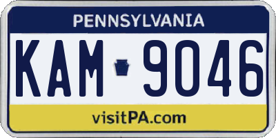 PA license plate KAM9046