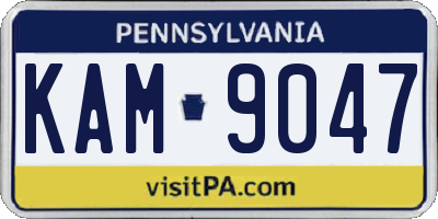 PA license plate KAM9047