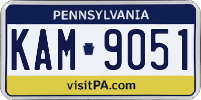PA license plate KAM9051