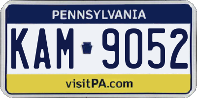 PA license plate KAM9052