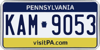 PA license plate KAM9053