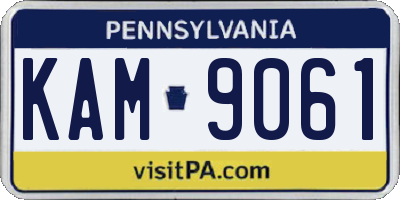 PA license plate KAM9061