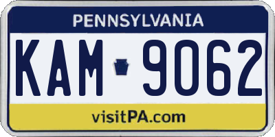 PA license plate KAM9062