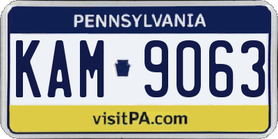 PA license plate KAM9063