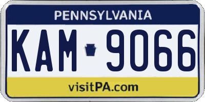 PA license plate KAM9066