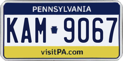 PA license plate KAM9067