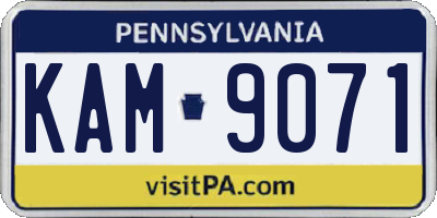 PA license plate KAM9071