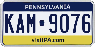 PA license plate KAM9076