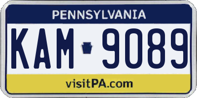 PA license plate KAM9089