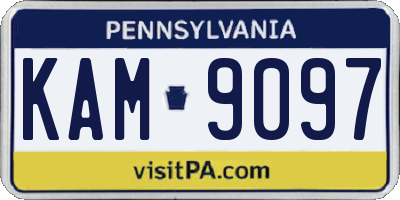 PA license plate KAM9097