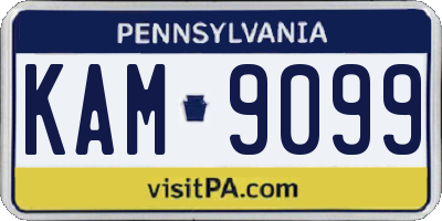 PA license plate KAM9099
