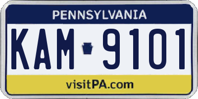PA license plate KAM9101