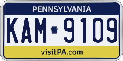 PA license plate KAM9109