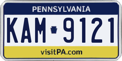 PA license plate KAM9121