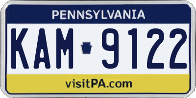 PA license plate KAM9122