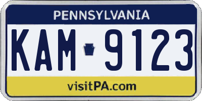 PA license plate KAM9123