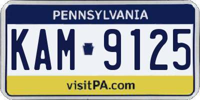 PA license plate KAM9125