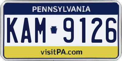 PA license plate KAM9126