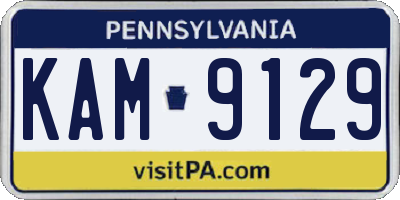 PA license plate KAM9129