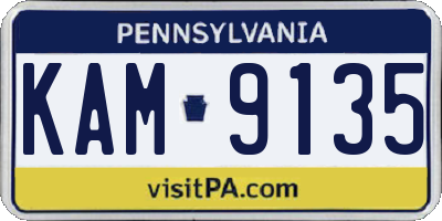 PA license plate KAM9135