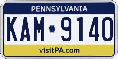 PA license plate KAM9140