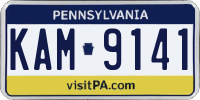 PA license plate KAM9141
