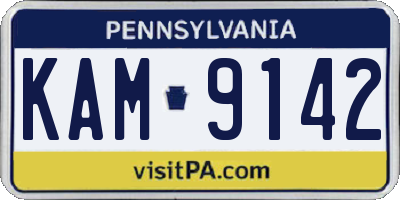 PA license plate KAM9142