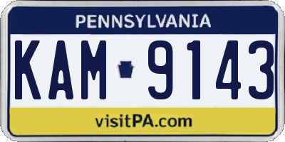 PA license plate KAM9143