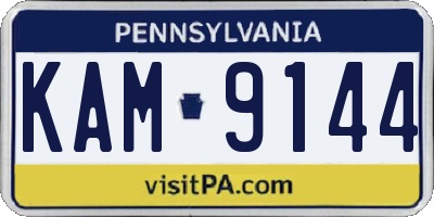 PA license plate KAM9144