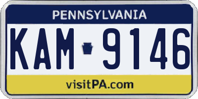 PA license plate KAM9146